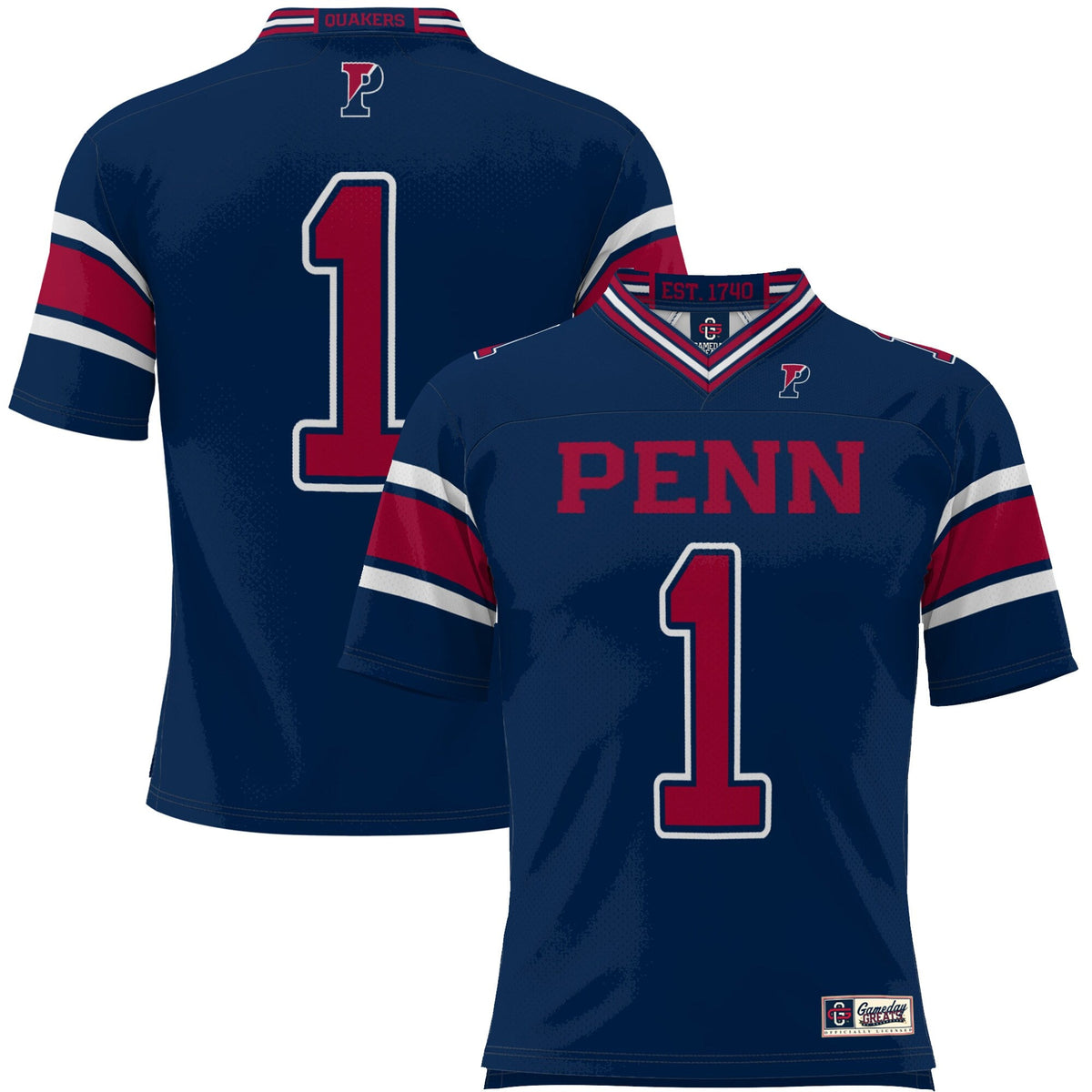 #1 Pennsylvania Quakers Endzone Football Jersey - Navy product image 2