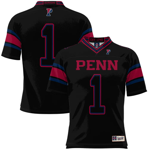 #1 Pennsylvania Quakers Endzone Football Jersey - Black product image 2