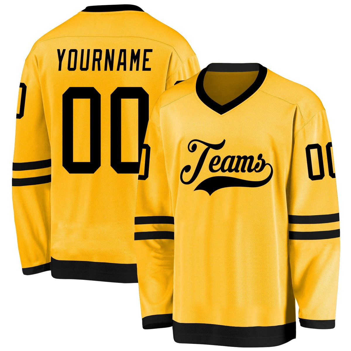 Custom Hockey Jersey - Gold Black product image 1