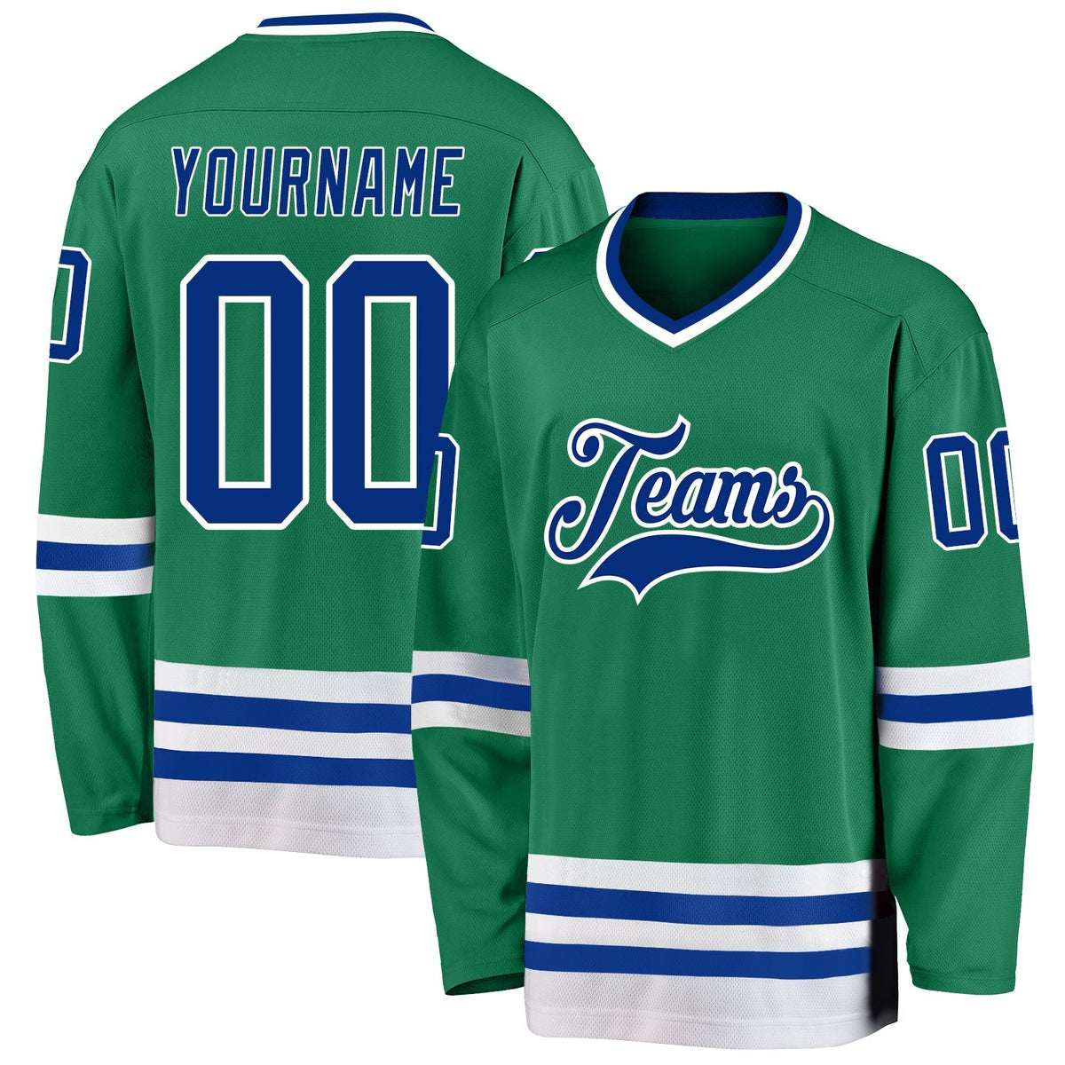 Custom Hockey Jersey - Kelly Green Royal-White product image 1