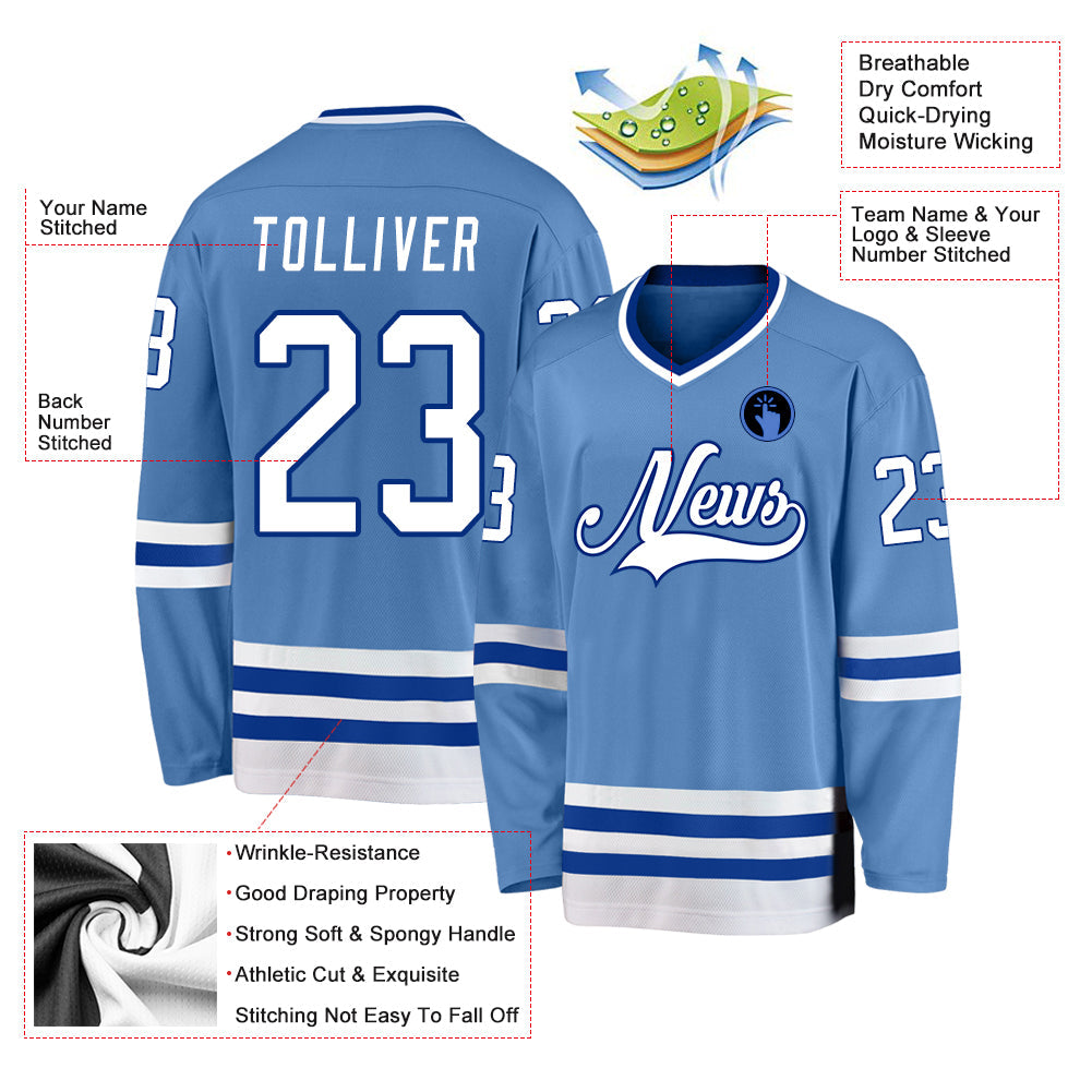 Custom Hockey Jersey - Light Blue White-Royal product image 4