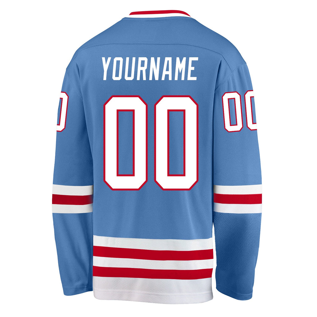 Custom Hockey Jersey - Light Blue White-Red product image 3