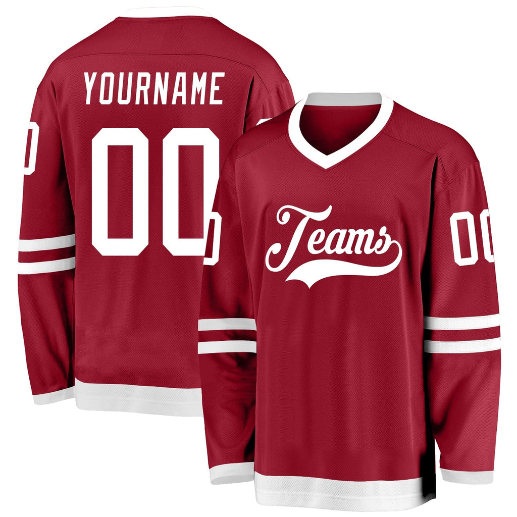 Custom Hockey Jersey - Maroon White product image 1