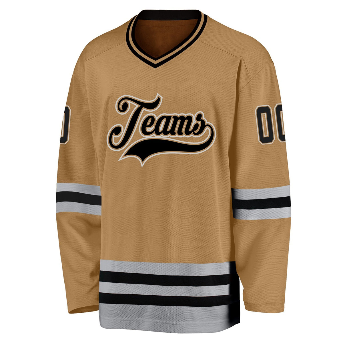 Custom Hockey Jersey - Old Gold Black-Gray product image 2