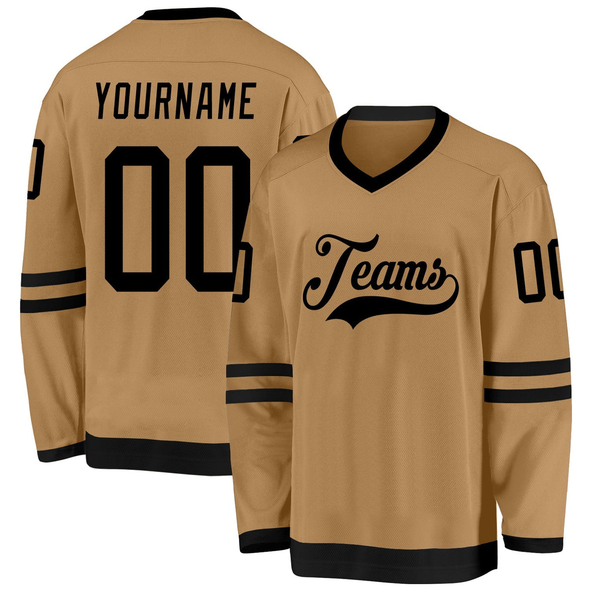 Custom Hockey Jersey - Old Gold Black product image 1