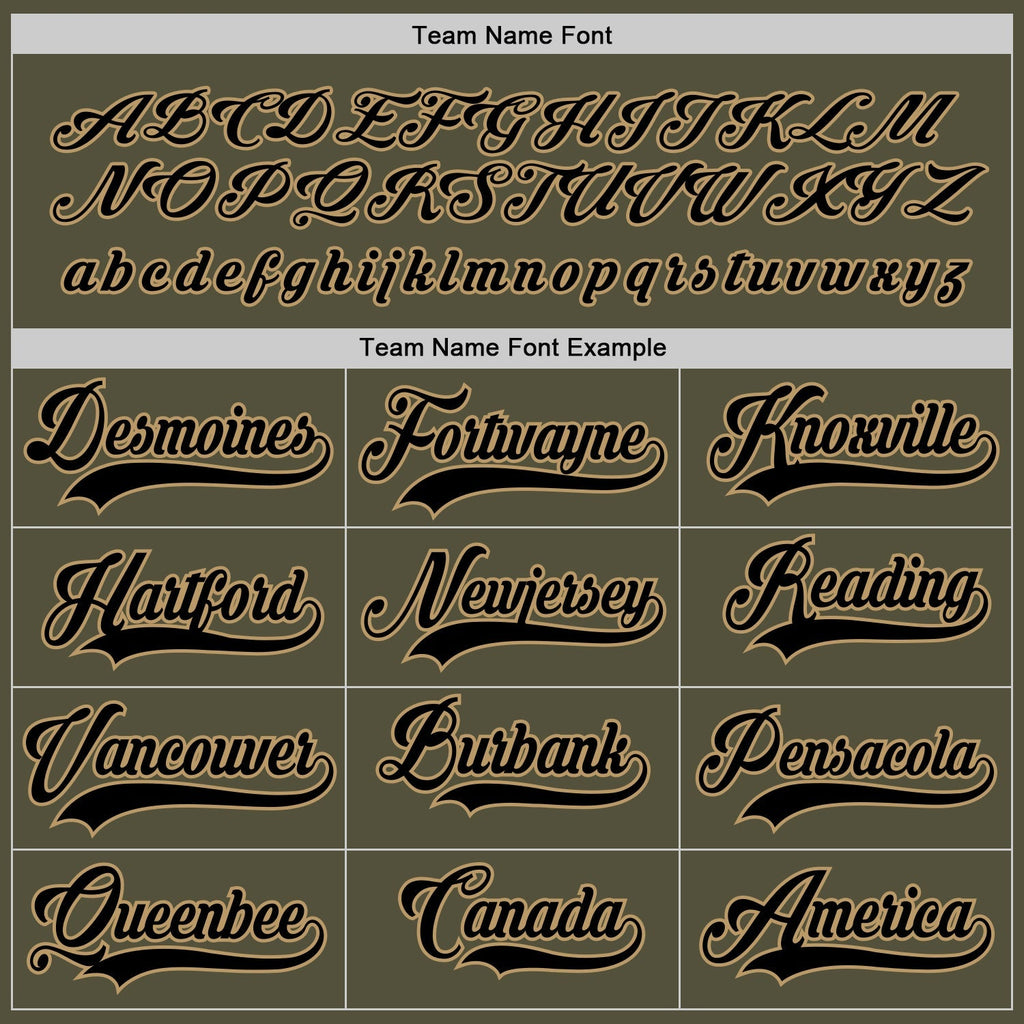 Custom Hockey Jersey - Olive Black-Old Gold Salute To product image 4