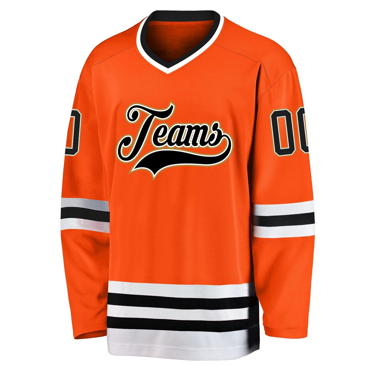 Custom Hockey Jersey - Orange Black-Old Gold product image 2