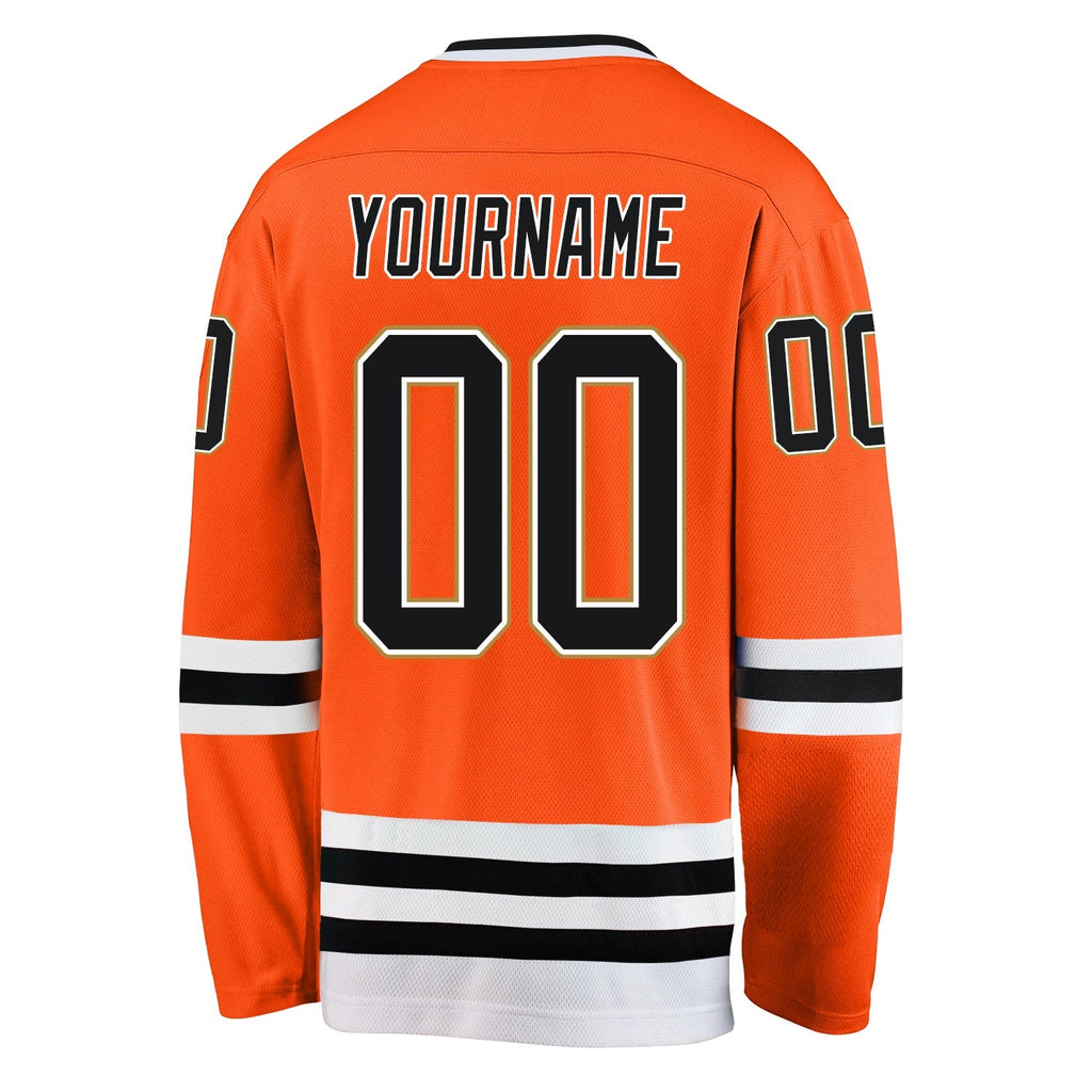 Custom Hockey Jersey - Orange Black-Old Gold product image 3