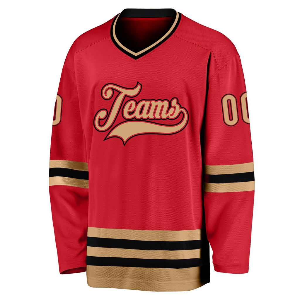 Custom Hockey Jersey - Red Old Gold-Black product image 2