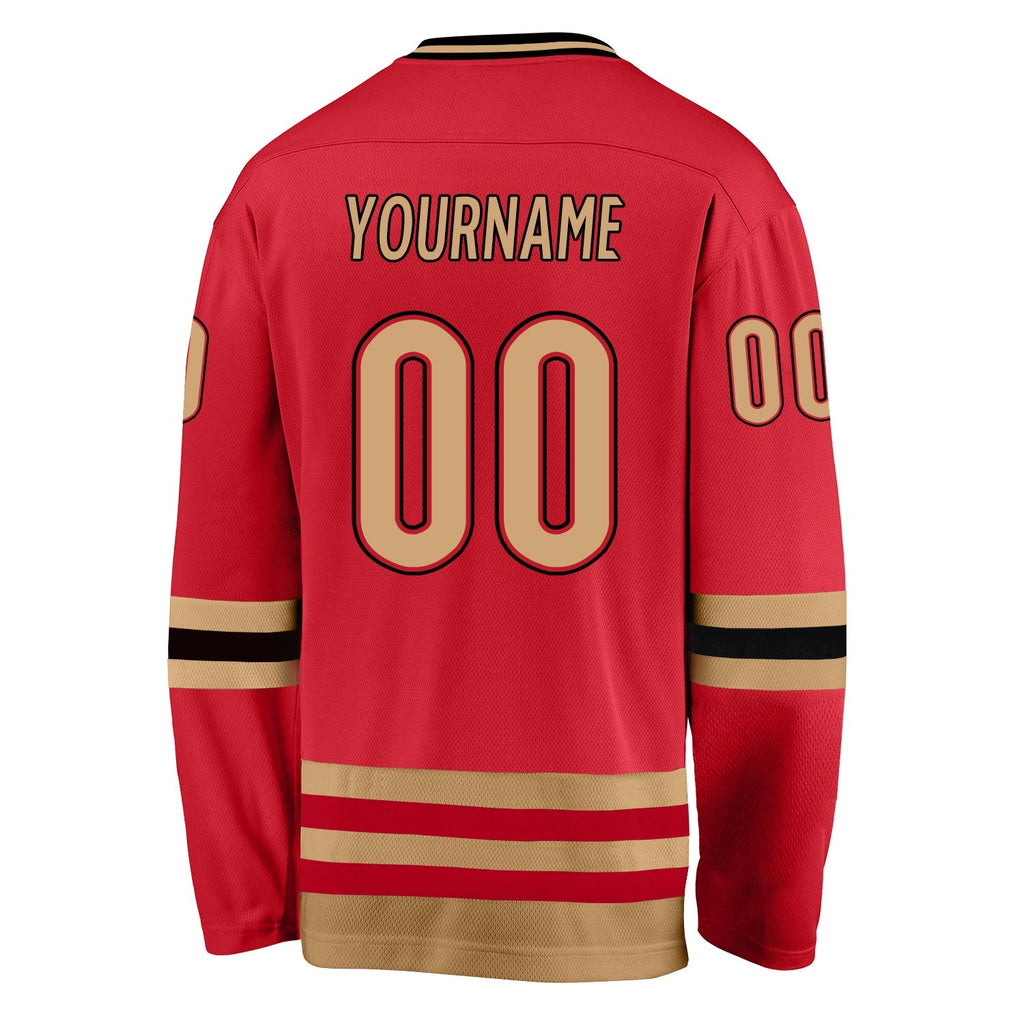 Custom Hockey Jersey - Red Old Gold-Black product image 3