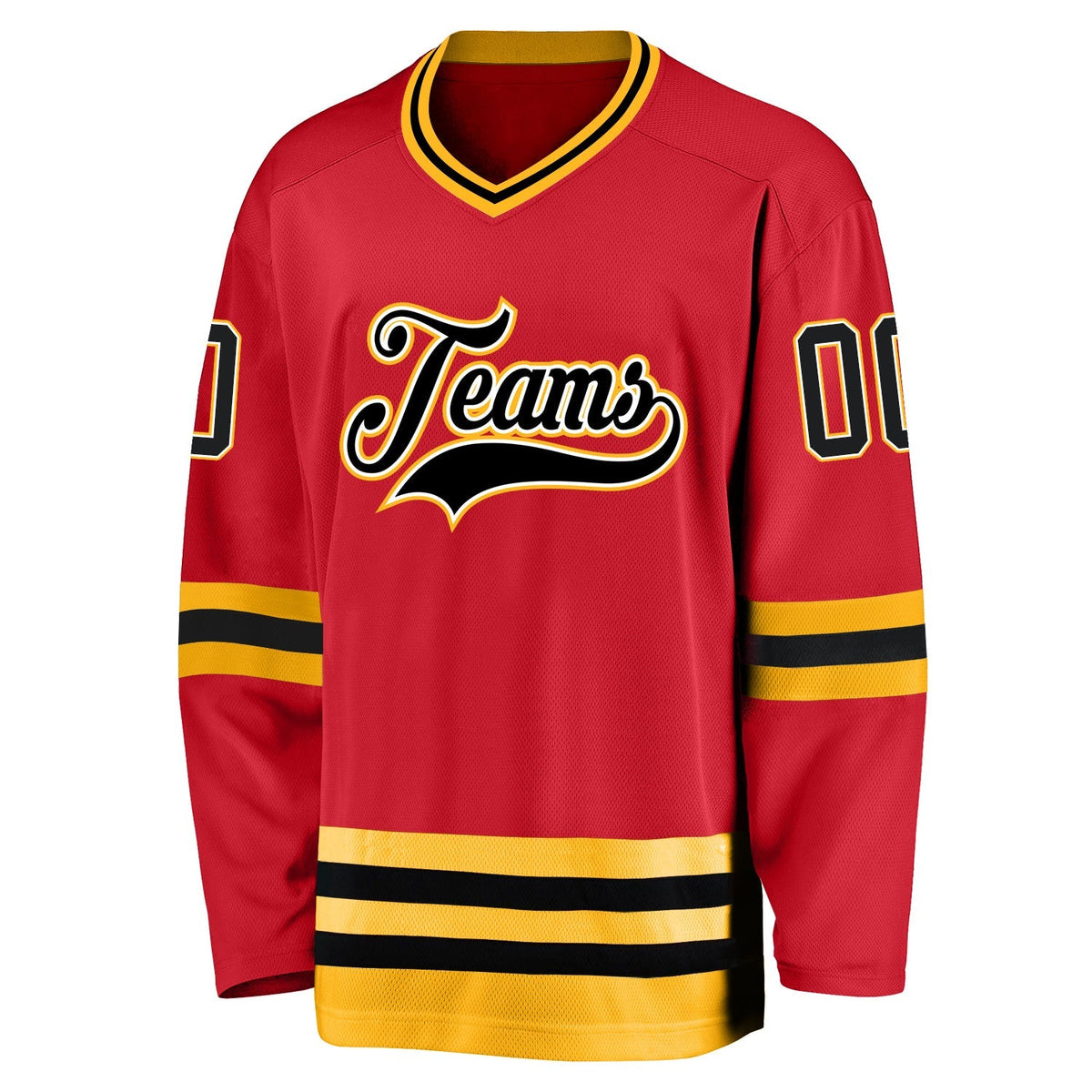 Custom Hockey Jersey - Red Black-Gold product image 2