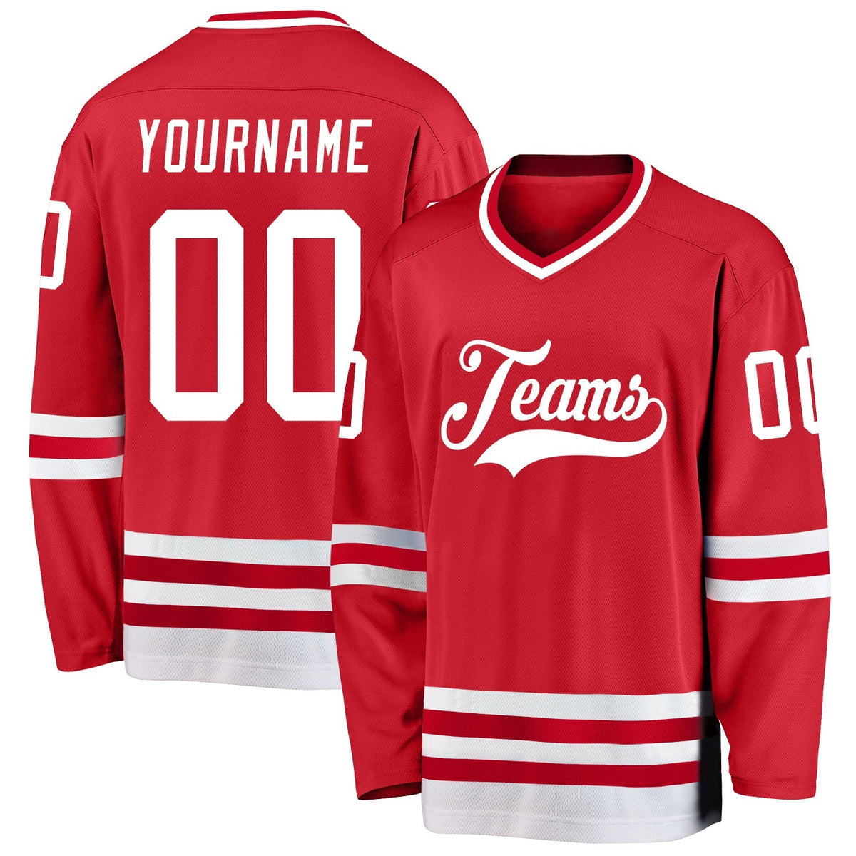 Custom Hockey Jersey - Red White product image 1