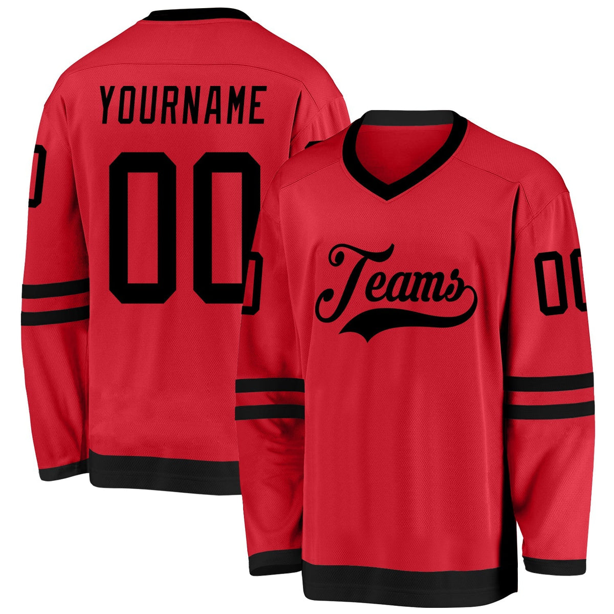 Custom Hockey Jersey - Red Black product image 1