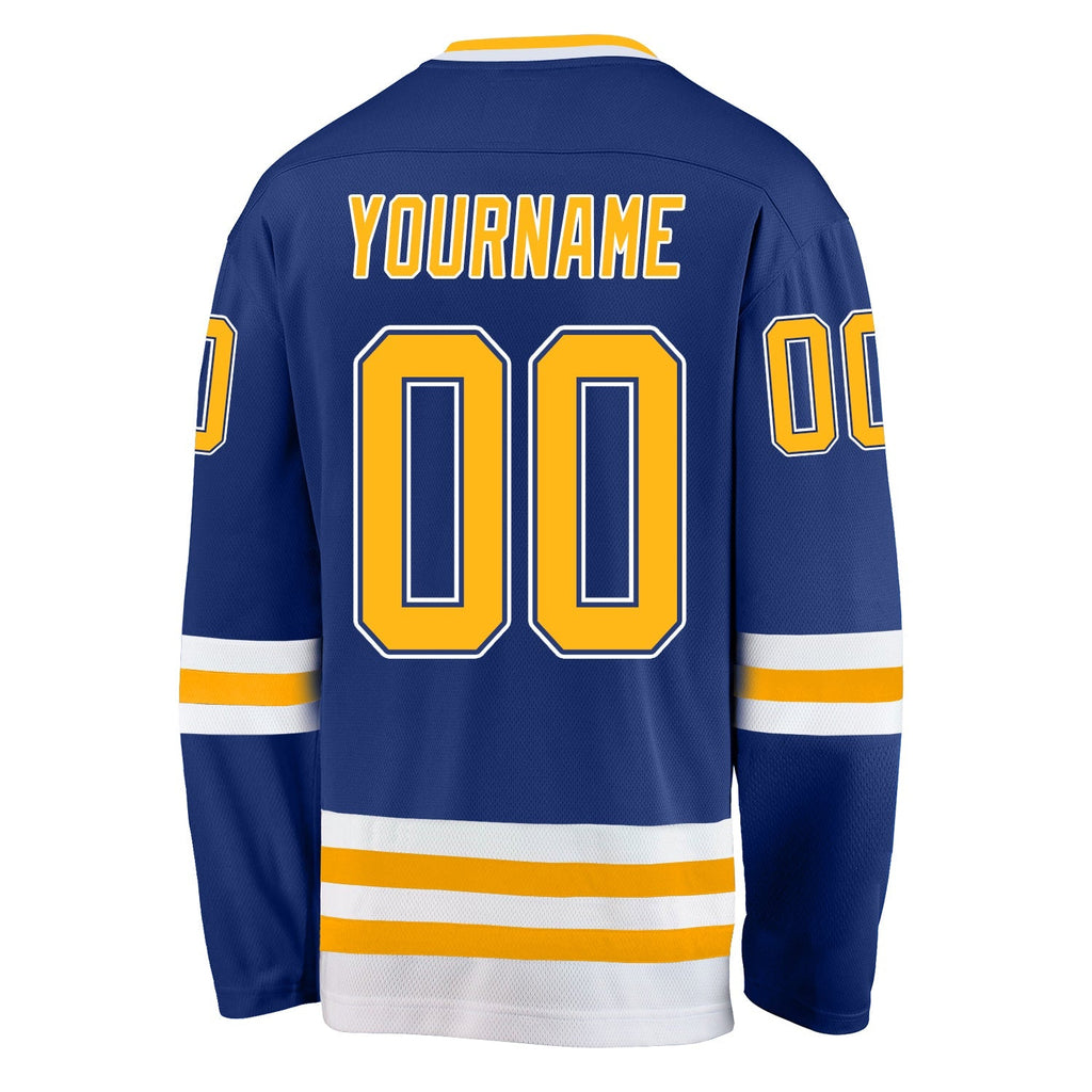 Custom Hockey Jersey - Royal Gold-White product image 3