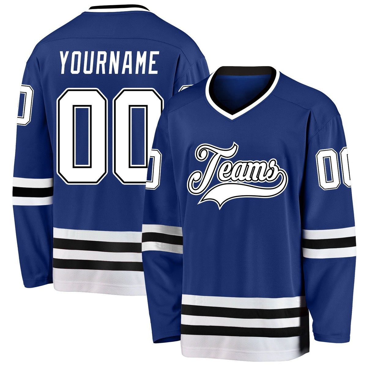 Custom Hockey Jersey - Royal White-Black product image 1