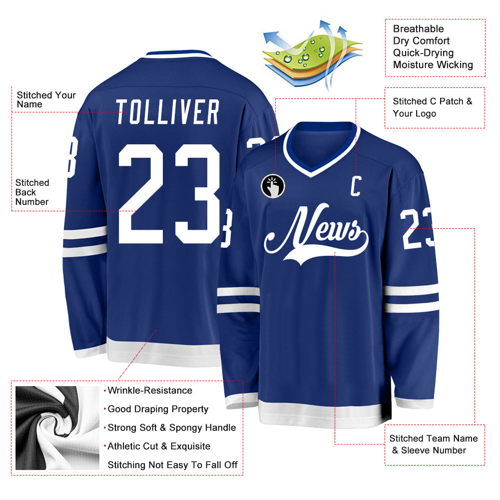 Custom Hockey Jersey - Royal White product image 3