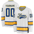 Custom Hockey Jersey - White Royal-Gold product image 1