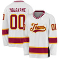 Custom Hockey Jersey - White Maroon-Gold product image 1