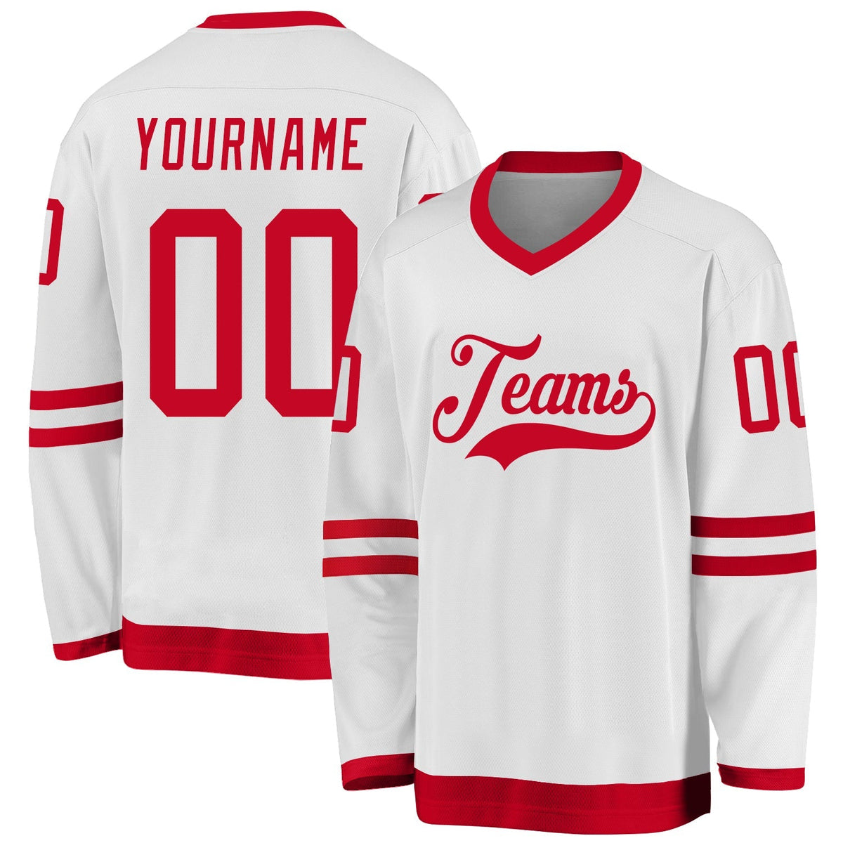 Custom Hockey Jersey - White Red product image 1