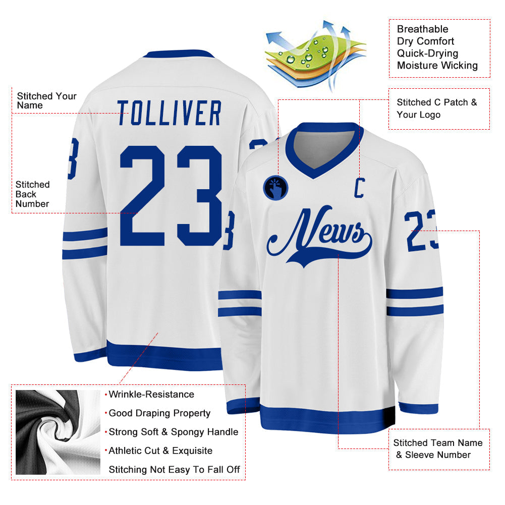 Custom Hockey Jersey - White Royal product image 2